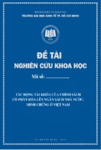 đề tài khoa học tác động tài khóa của chính sách cổ phần hóa lên ngân sách nhà nước minh chứng ở việt nam