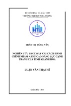 Nghiên cứu thúc đẩy cải cách hành chính nhằm nâng cao năng lực cạnh tranh của tỉnh khánh hòa