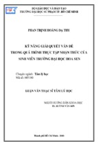 Kỹ năng giải quyết vấn đề trong quá trình thực tập nhận thức của sinh viên trường đại học hoa sen