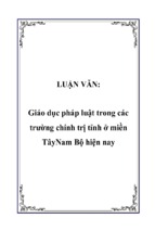 Giáo dục pháp luật trong các trường chính trị tỉnh ở miền tâynam bộ hiện nay