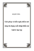 Giải pháp và kiến nghị nhằm mở rộng tín dụng xuất nhập khẩu tại nhnt hà nội