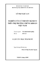 Nghiên cứu lý thuyết hành vi trên thị trường chứng khoán việt nam