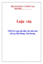 Thiết kế cung cấp điện cho nhà máy  chế tạo phú hưng  hải dương