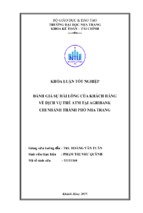 đánh giá sự hài lòng của khách hàng về dịch vụ thẻ atm tại agribank chi nhánh thành phố nha trang