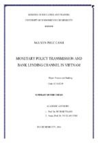 Monetary policy transmission and bank lending channel in vietnam
