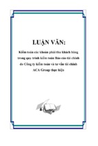 Kiểm toán các khoản phải thu khách hàng trong quy trình kiểm toán báo cáo tài chính do công ty kiểm toán và tư vấn tài chính aca group thực hiện