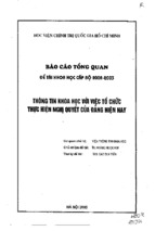 Kỷ yếu đề tài khoa học cấp bộ thông tin khoa học với việc tổ chức thực hiện nghị quyết của đảng hiện nay 2