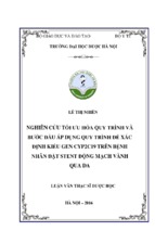 Nghiên cứu tối ưu hóa quy trình và bước đầu áp dụng quy trình để xác định kiểu gen cyp2c19 trên bệnh nhân đặt stent động mạch vành qua da