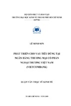 Phát triển cho vay tiêu dùng tại ngân hàng thương mại cổ phần ngoại thương việt nam (vietcombank)