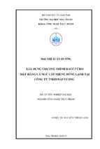 Xây dựng chương trình haccp cho mặt hàng cá ngừ cắt miếng đông lạnh tại công ty tnhh hải vương