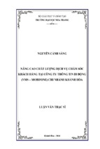 Nâng cao chất lượng dịch vụ chăm sóc khách hàng tại công ty thông tin di động (vms   mobifone) chi nhánh khánh hòa