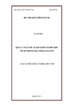 Luận án tiến sĩ quản lý hành chính công quản lý nhà nước về bảo vệ môi trường biển ven bờ trên địa bàn tỉnh quảng ninh