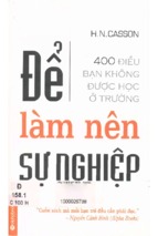 để làm nên sự nghiệp  400 điều bạn không được học ở trường  h. n. casson; alpha books dịc