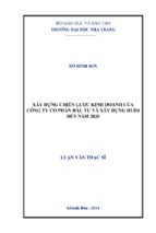 Xây dựng chiến lược kinh doanh của công ty cổ phần đầu tư và xây dựng hud4 đến năm 2020