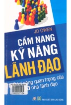 Cẩm nang kỹ năng lãnh đạo  50 kỹ năng quan trọng của 1000 nhà lãnh đạo  jo owen; ngọc tuấn dịc