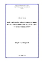 Giải pháp nhằm đẩy mạnh hoạt động marketing cho ngành dệt may công ty tnhh tm khatoco