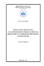 đánh giá mức độ hài lòng của người dân đối với dịch vụ công tại bộ phận một cửa ubnd huyện diên khánh, tỉnh khánh hòa