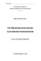 Phát triển giao dịch quyền chọn vàng tại các ngân hàng thương mại việt nam