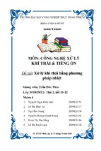 Tiểu luận môn công nghệ xử lý khí thải và tiếng ồn xử lý khí thải bằng phương pháp nhiệt