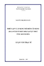 Thiết lập và áp dụng thẻ điểm cân bằng (balanced scorecard) tại cục thuế tỉnh khánh hòa