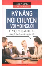 Kỹ năng nói chuyện với mọi người ở mọi nơi, mọi lúc  bí quyết thành công trong giao tiếp  larry king, bill gilbert; thúy hà, huệ chi dịc