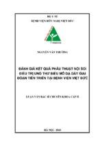 Luận văn bác sĩ chuyên khoa cấp 2 đánh giá kết quả phẫu thuật nội soi điều trị ung thư biểu mô dạ dày giai đoạn tiến triển tại bệnh viện việt đức