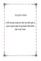 Chất lượng công tác đào tạo đội ngũ sĩ quan ngoại ngữ trong quân đội nhân dân việt nam