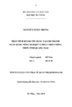 Tóm tắt luận văn thạc sĩ  phân tích rủi ro tín dụng tại chi nhánh ngân hàng nông nghiệp và phát triển nông thôn tỉnh quảng nam