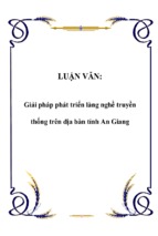 Giải pháp phát triển làng nghề truyền thống trên địa bàn tỉnh an giang