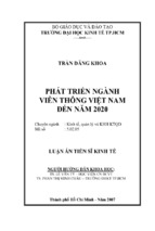 Phát triển ngành viễn thông việt nam đến năm 2020