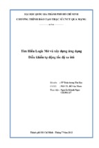 Luận văn tìm hiểu logic mờ và xây dựng ứng dụng điều khiển tự động tốc độ xe ôtô