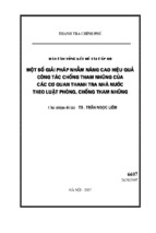 Một số giải pháp nhằm nâng cao hiệu quả công tác chống tham nhũng của các cơ quan thanh tra nhà nước theo luật phòng, chống tham nhũng