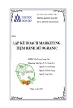 Lập kế hoạch marketing tiệm bánh ogranic