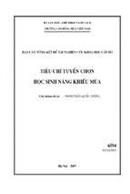 Báo cáo tổng hợp đề tài nghiên cứu khoa học cấp bộ tiêu chí tuyển chọn học sinh năng khiếu múa