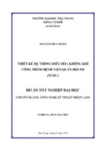 Thiết kế hệ thống điều hòa không khí công trình bệnh viện quân đội 354 (tổng cục hậu cần)