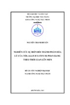 Nghiên cứu sự biến đổi thành phần hóa lý của tỏi (allium sativum) phan rang theo thời gian lên men