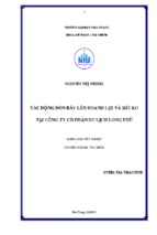 Tác động đòn bẩy lên doanh lợi và rủi ro của doanh nghiệp tại công ty cổ phần du lịch long phú