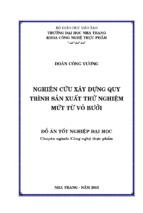 Nghiên cứu xây dựng quy trình sản xuất thử nghiệm mứt từ vỏ bưởi