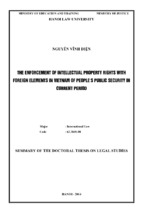 The enforcement of intellectual property rights with foreign elements in vietnam of people’s public security in current period