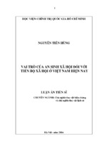 Vai trò của an sinh xã hội đối với tiến bộ xã hội ở việt nam hiện nay