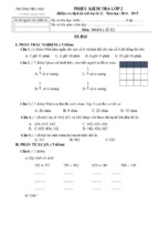 Phiếu kiểm tra môn toán cuối học kì 2 ( đề lẻ)