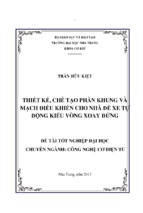 Thiết kế, chế tạo phần khung và mạch điều khiển cho nhà để xe tự động kiểu vòng xoay đứng