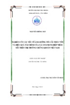 Nghiên cứu các yếu tố ảnh hưởng tới cấu trúc vốn và hiệu quả tài chính của các doanh nghiệp niêm yết trên thị trường chứng khoán việt nam