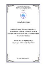 Nghiên cứu hoạt tính kháng khuẩn của dịch chiết từ vỏ hành tây và thử nghiệm ứng dụng khả năng kháng khuẩn của dịch chiết để bảo quản thịt gà