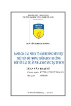 đánh giá các nhân tố ảnh hưởng đến việc trễ tiến độ trong thời gian thi công đối với các dự án nhà cao tầng tại thành phố hồ chí minh