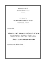 Thực trạng huy động và sử dụng nguồn vốn oda ở việt nam 1993 2009