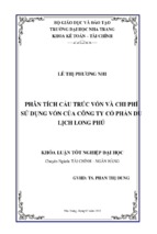 Phân tích cấu trúc vốn và chi phí sử dụng vốn tại công ty cổ phần du lịch long phú