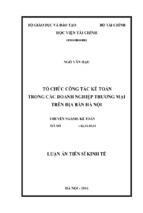 Tổ chức công tác kế toán trong các doanh nghiệp thương mại trên địa bàn hà nội