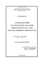 Vấn đề giảm nghèo của đồng bào dân tộc khmer ở đồng bằng sông cửu long trong quá trình phát triển bền vững