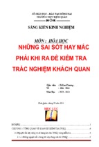 Skkn những sai sót hay mắc phải khi ra đề kiểm tra trắc nghiệm khách quan thpt chuyên lương thế vinh